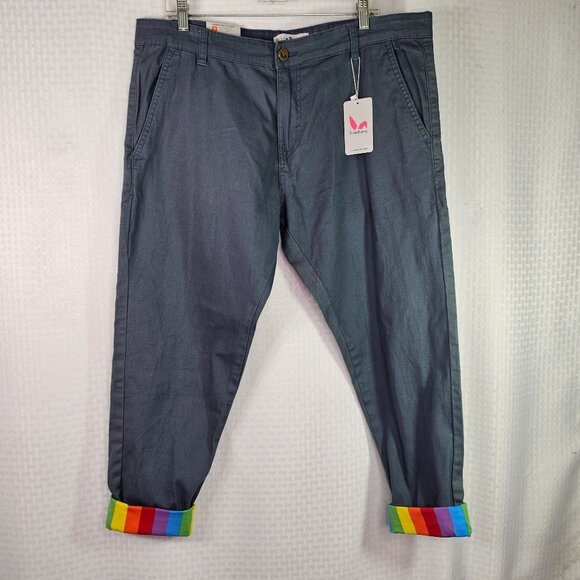 Pride Bunny Rainbow Cuffed Chinos Size 40 - Picture 2 of 9